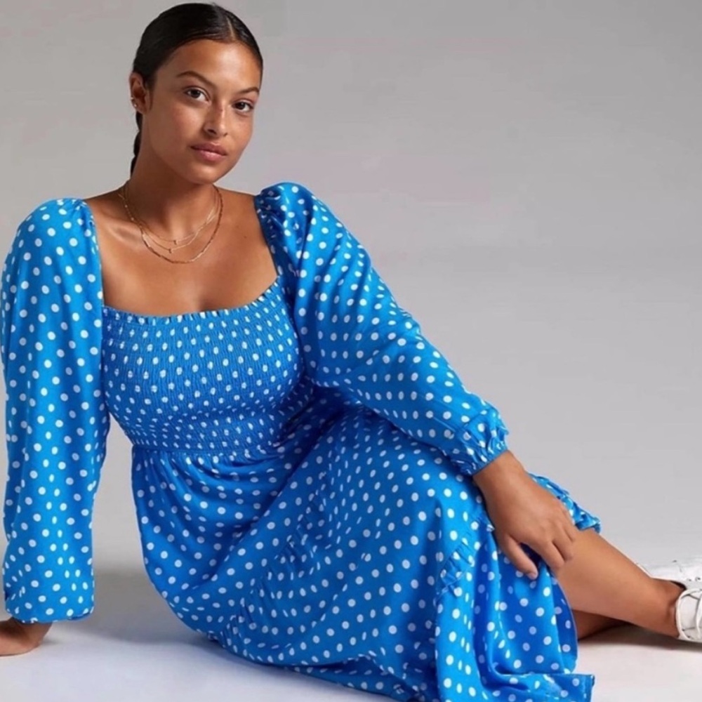 Anthropologie Dolan Left Coast Collection Laney Polka Dot Dress size XL
